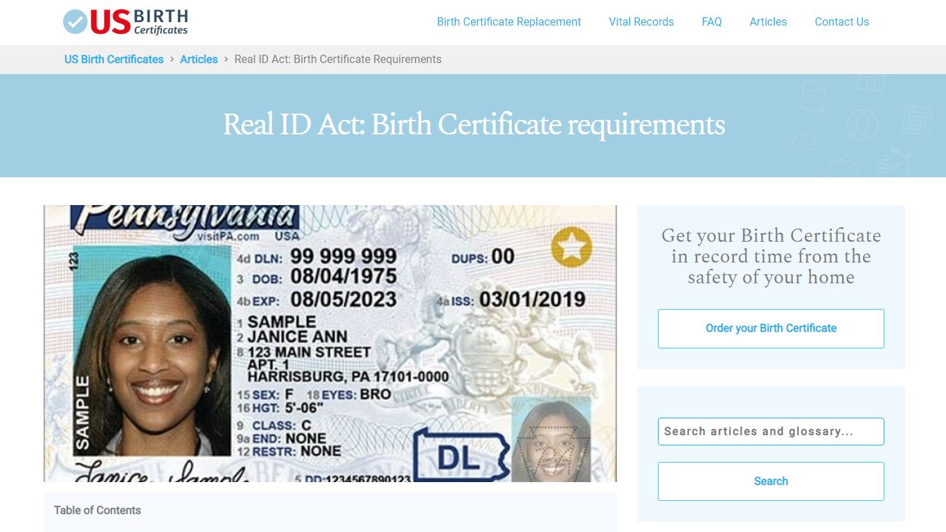 Real ID Birth Certificate Requirements - US Birth Certificates
